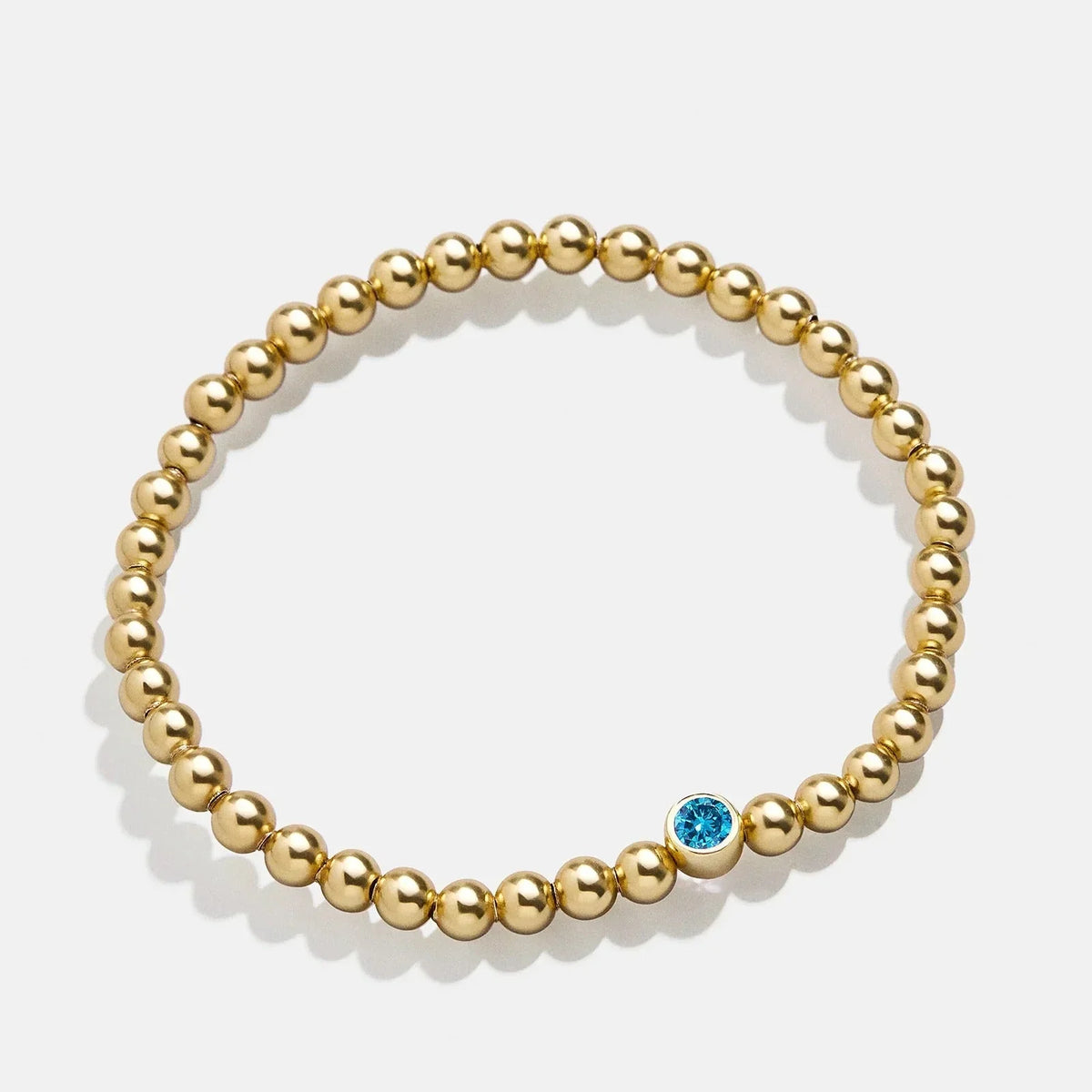18K Gold Birthstone Pisa Bracelet - Blue Zircon
