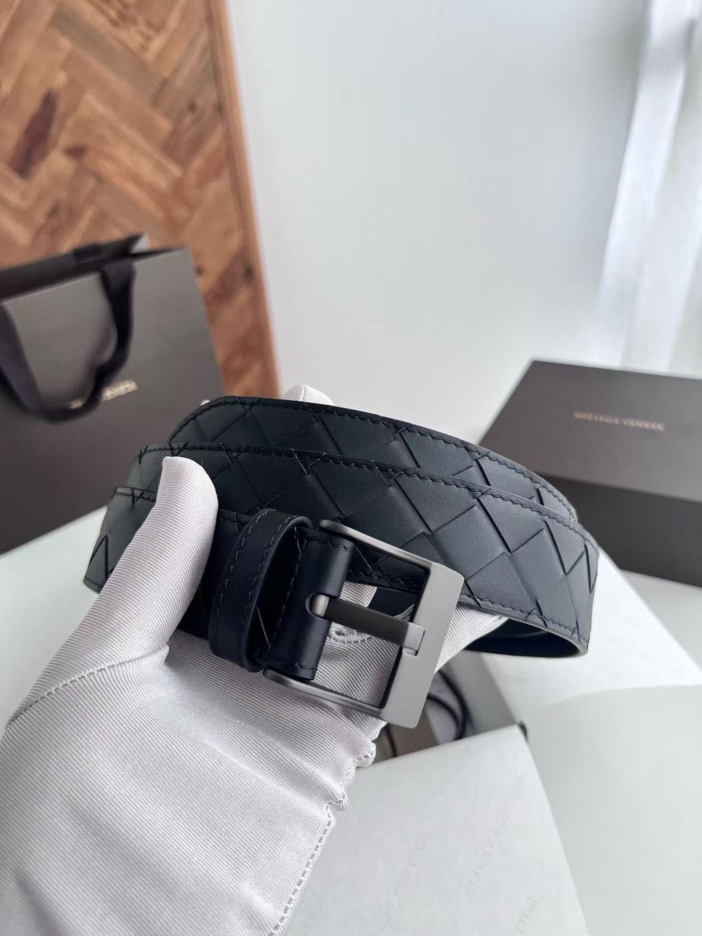 BV Watch Belt 35mm Black Cafskin HW
