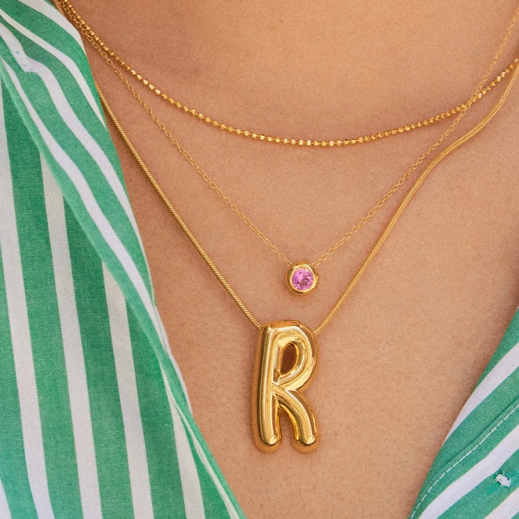 18K Gold Birthstone Pendant Necklace - Amethyst
