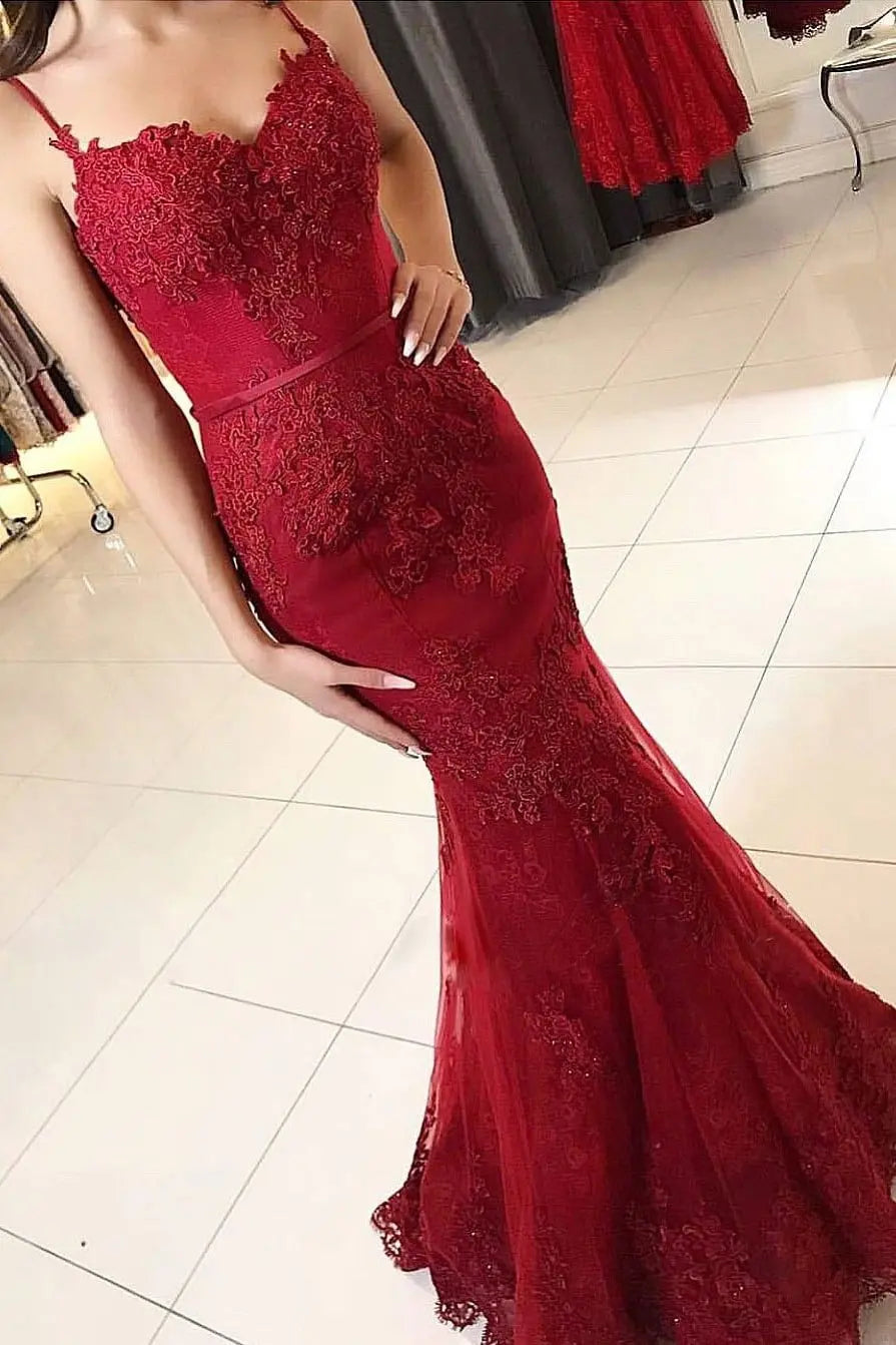 Trumpet/Mermaid Sweetheart Sleeveless Long/Floor-Length Tulle Prom Dresses With Appliqued