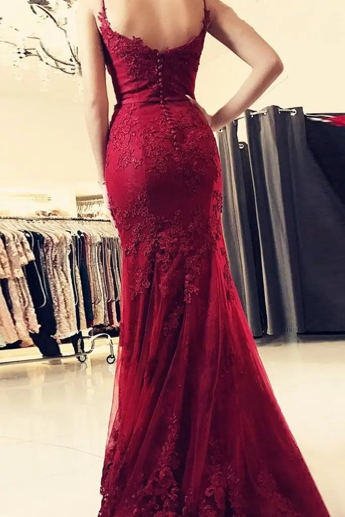 Trumpet/Mermaid Sweetheart Sleeveless Long/Floor-Length Tulle Prom Dresses With Appliqued