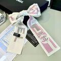 CC Twilly Mini Scarf White Pink Silk Twill 293694