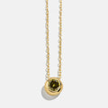 18K Gold Birthstone Pendant Necklace - Peridot