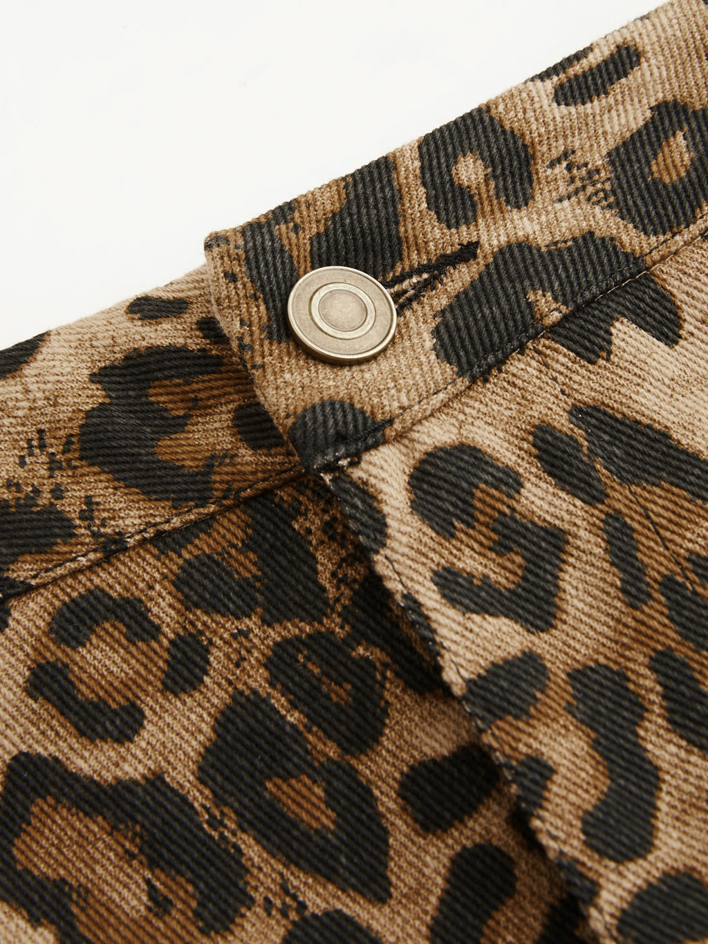 100% Cotton Mid Rise Leopard Pocket Wide Leg Trousers Curve & Plus
