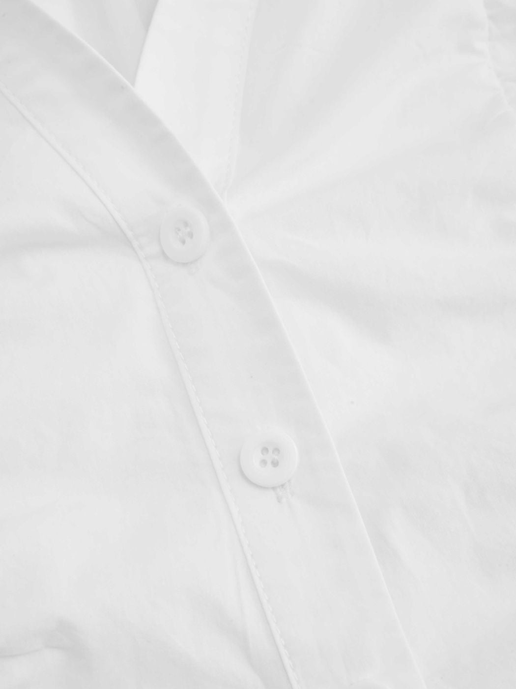 100% Cotton V-neck Solid Ruched Short Sleeve Shirt