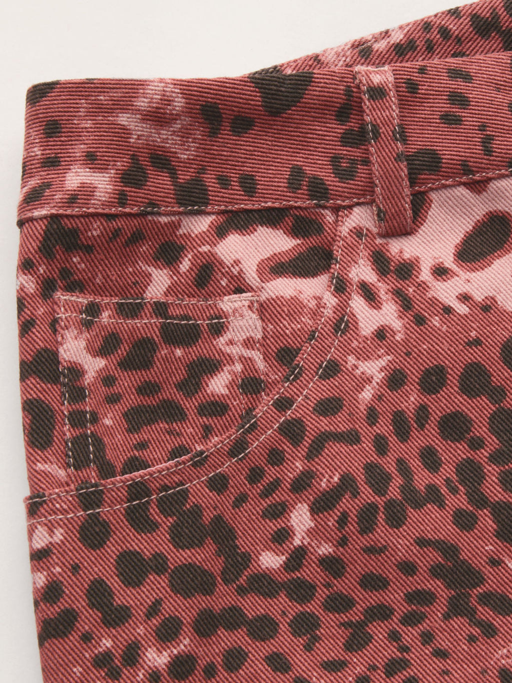 100% Cotton Mid Rise Leopard Pocket Wide Leg Trousers Curve & Plus