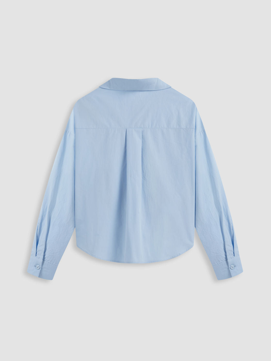 100% Cotton Collar Solid Knotted Long Sleeve Shirt
