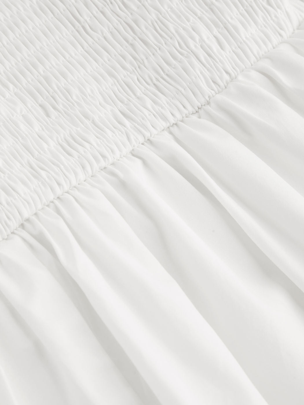 100% Cotton Square Neck Solid Broderie Anglaise Hem Knotted Mini Dress