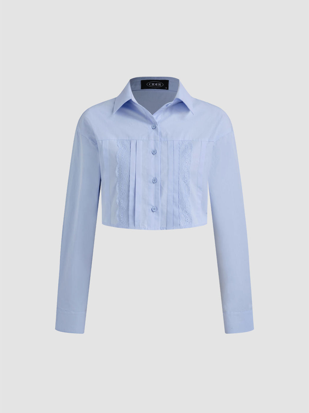100% Cotton Lace Pleated Crop Shirt