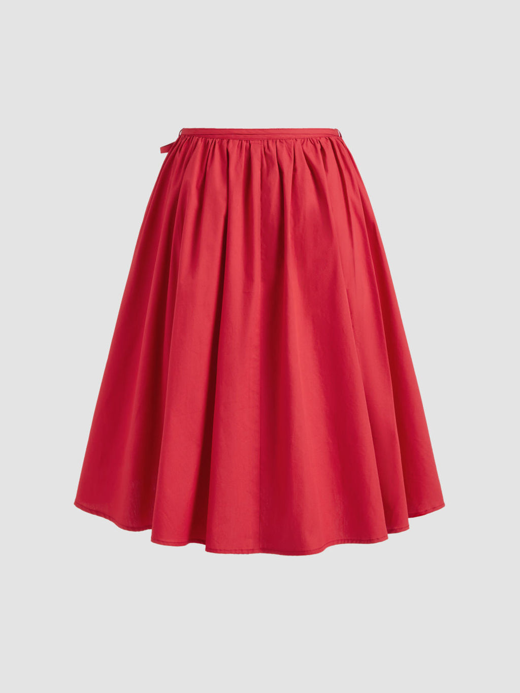 100% Cotton Broderie Anglaise Tie Front Bow Top & Voluminous 100%Cotton Mid Rise Knotted Ruffle Midi Skirt