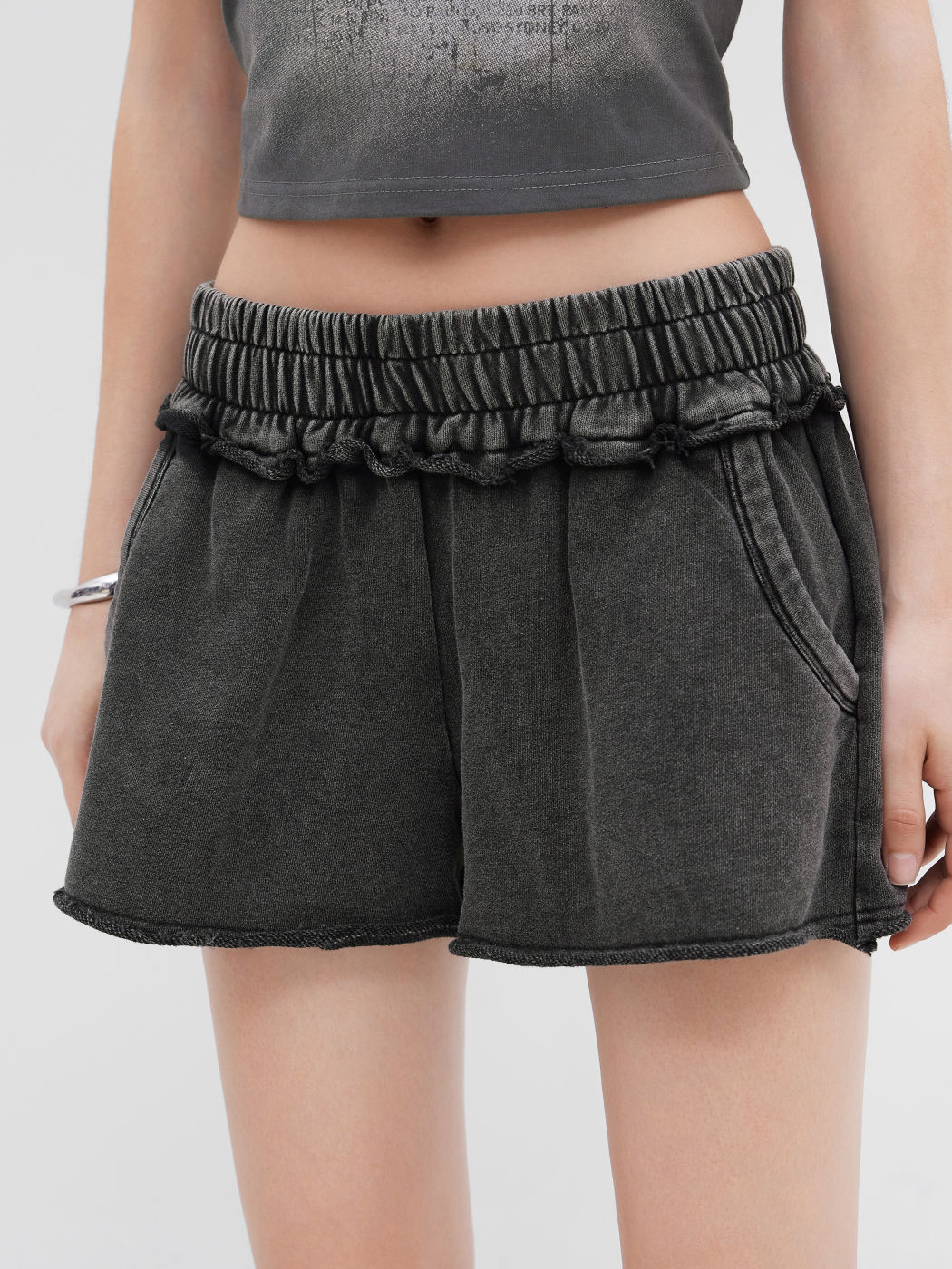 100% Cotton Mid Rise Elastic Waist Micro Shorts