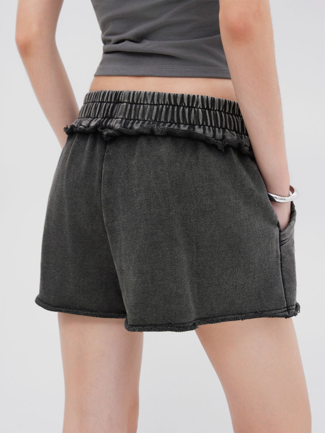 100% Cotton Mid Rise Elastic Waist Micro Shorts