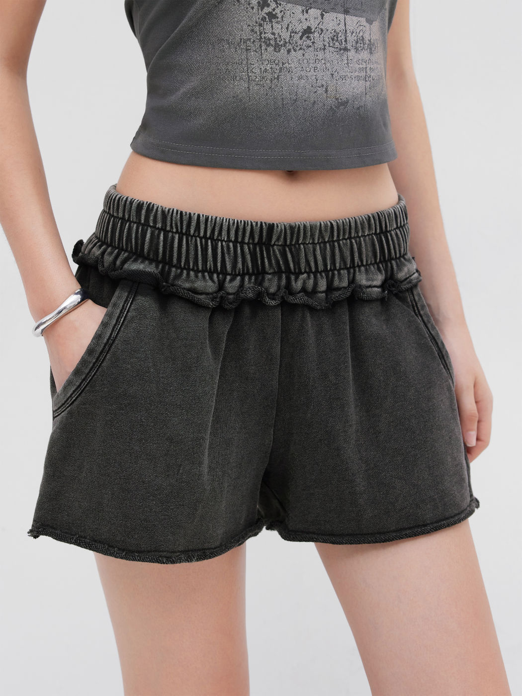 100% Cotton Mid Rise Elastic Waist Micro Shorts