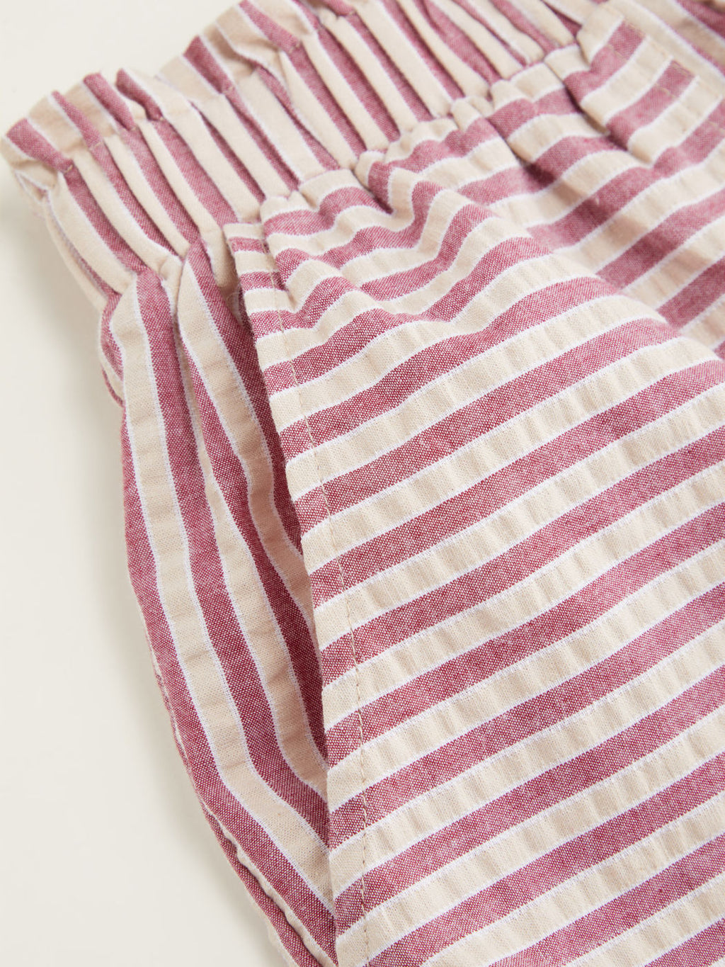 100% Cotton Mid Rise Stripe Drawstring Elastic Waist Shorts Curve & Plus