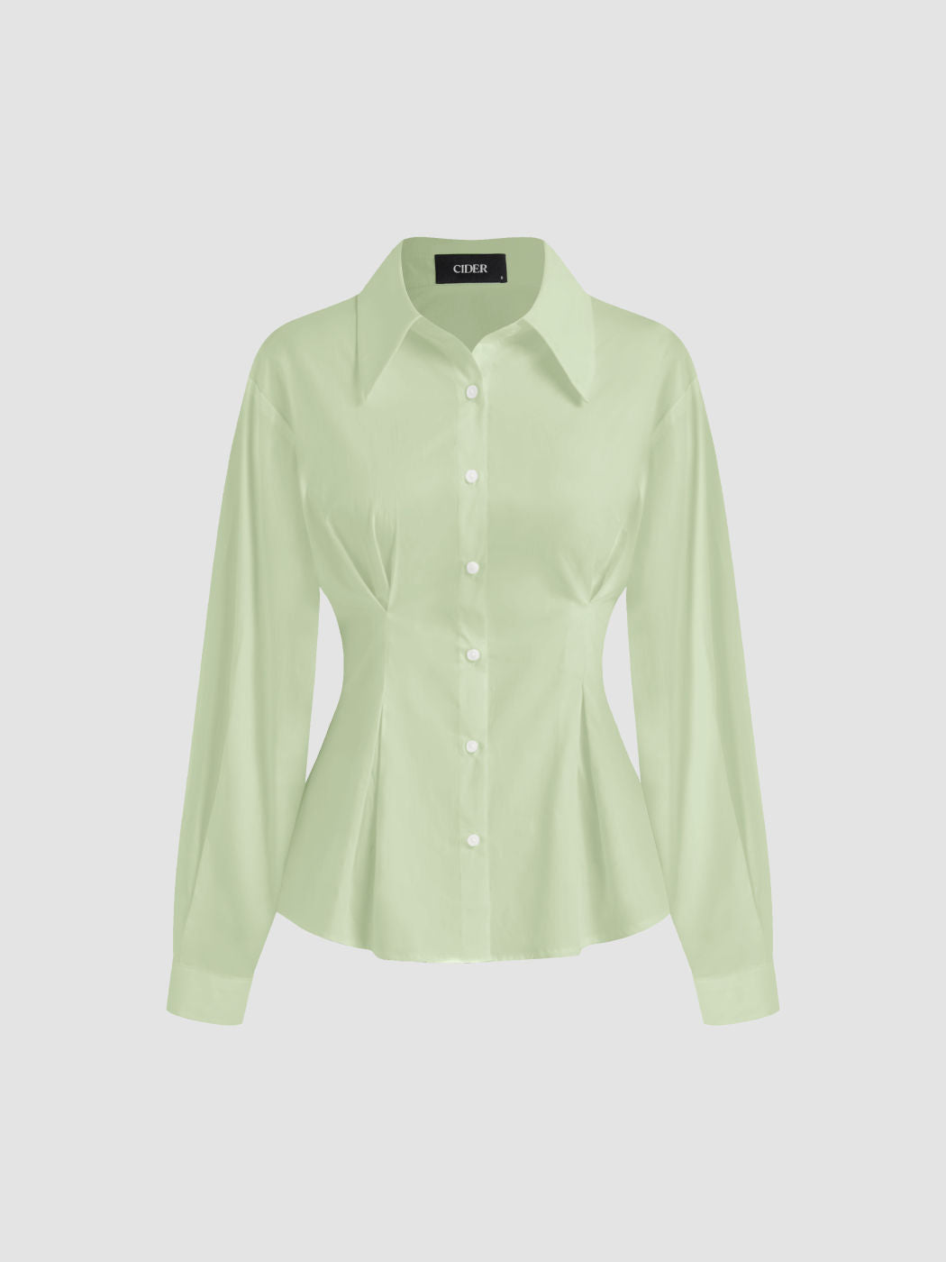 100% Cotton Polo Stripe Waist-cinching Shirt
