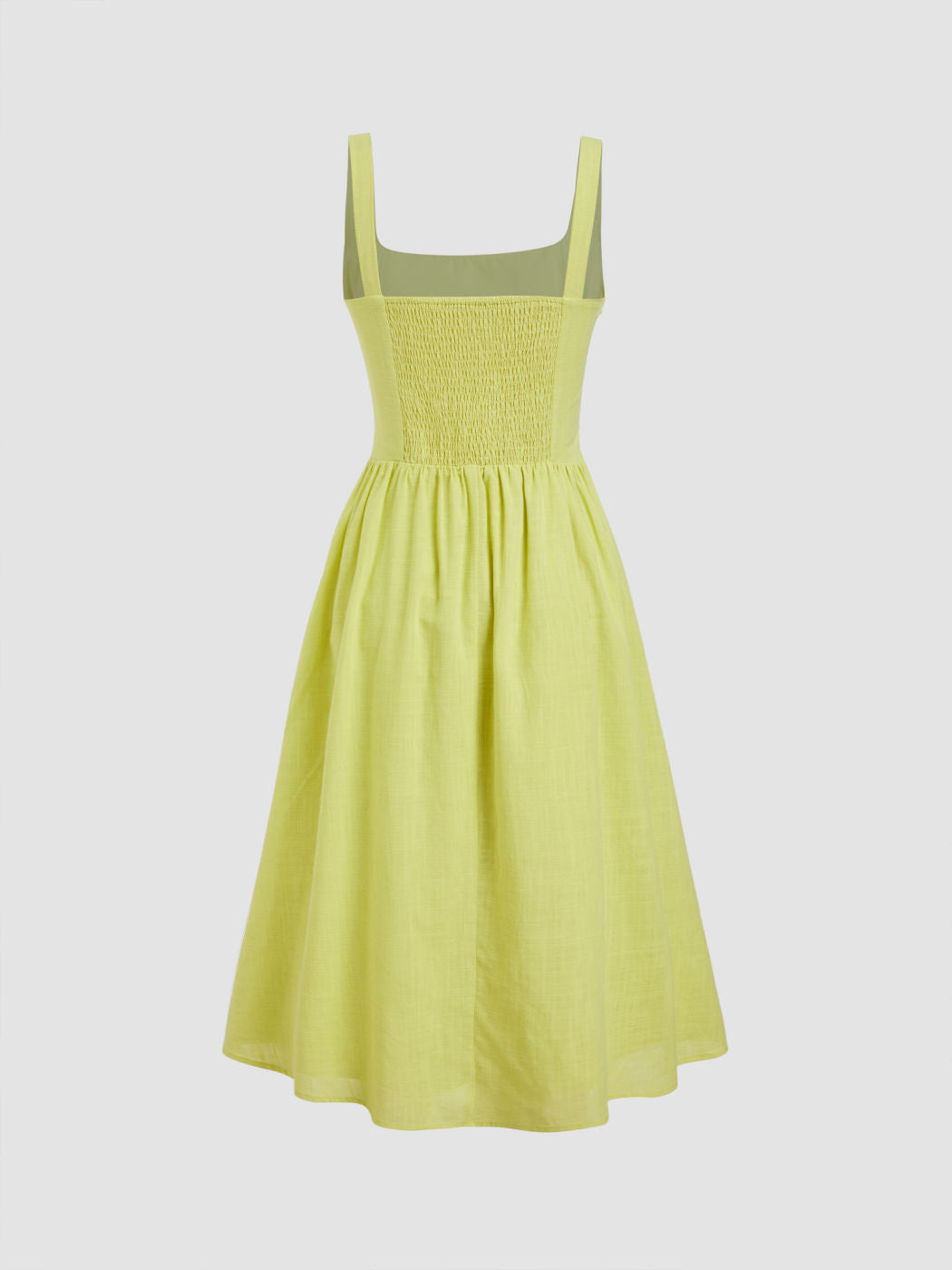 100% Cotton Square Neck Ruffle Cami Midi Dress
