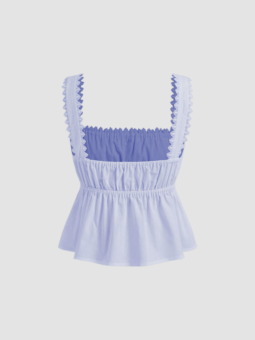 100% Cotton Square Neck Broderie Anglaise Tie Front Bow Top