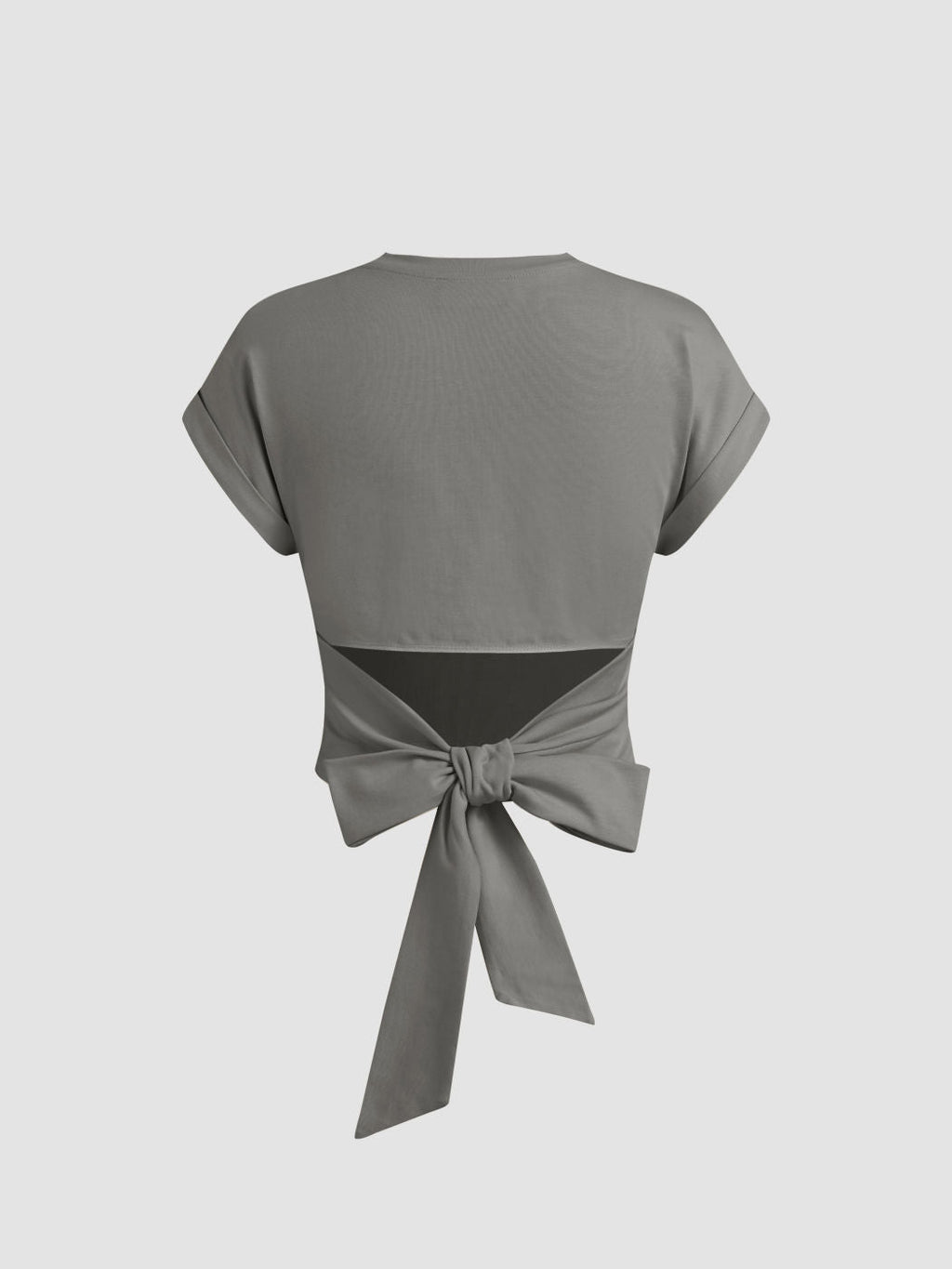 100% Cotton Cut Out Bowknot Crop Top
