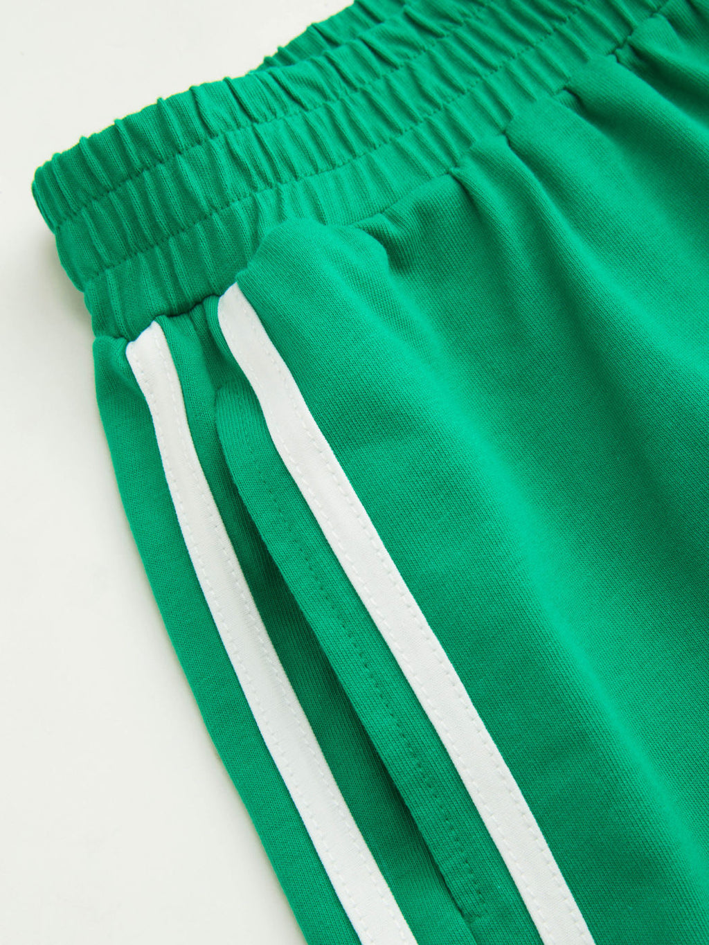 100% Cotton Side Stripe Embroidery Elastic Waist Micro Shorts