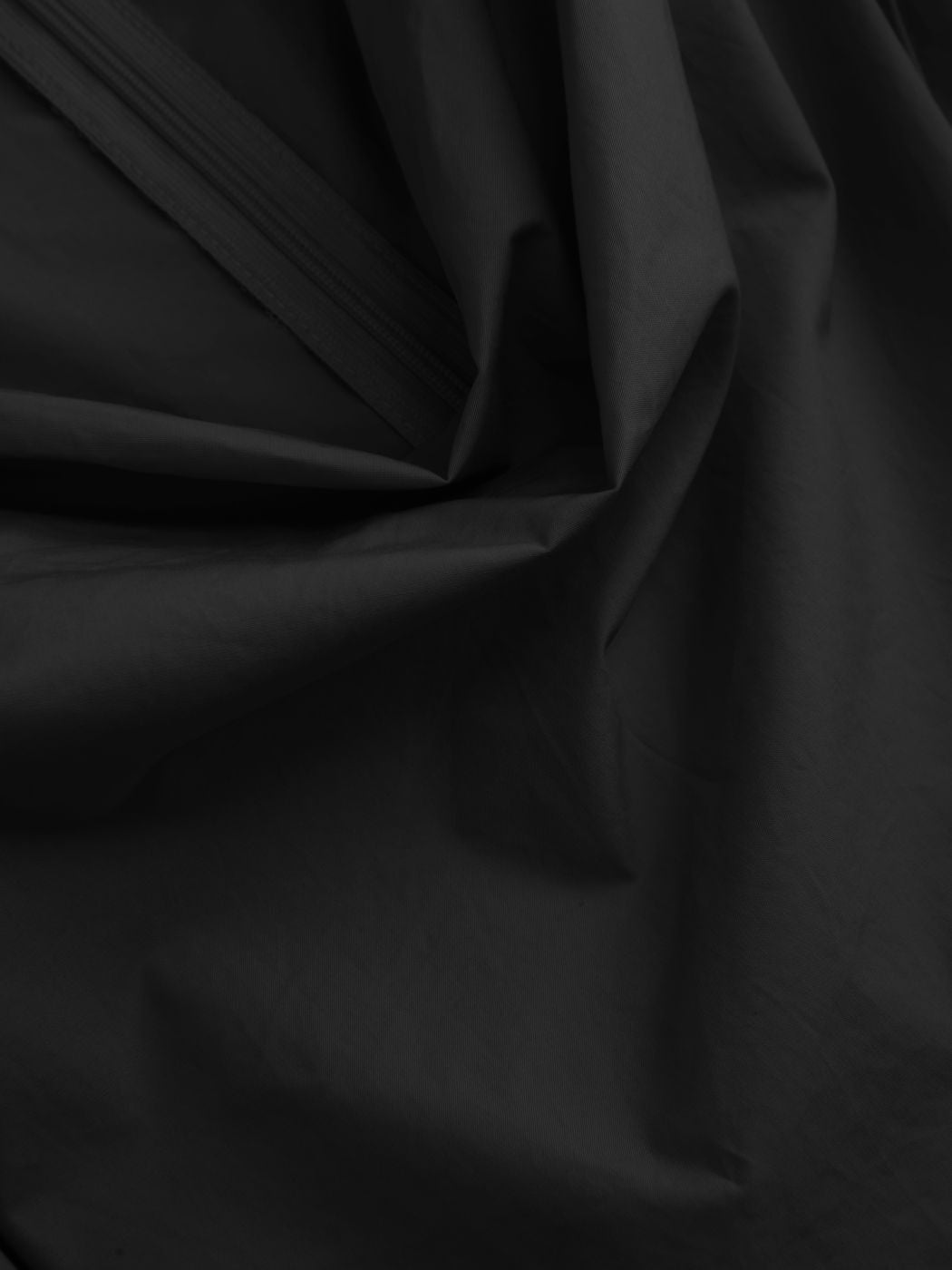 100% Cotton Cowl Neck Ruffle Zipper Midi Dress