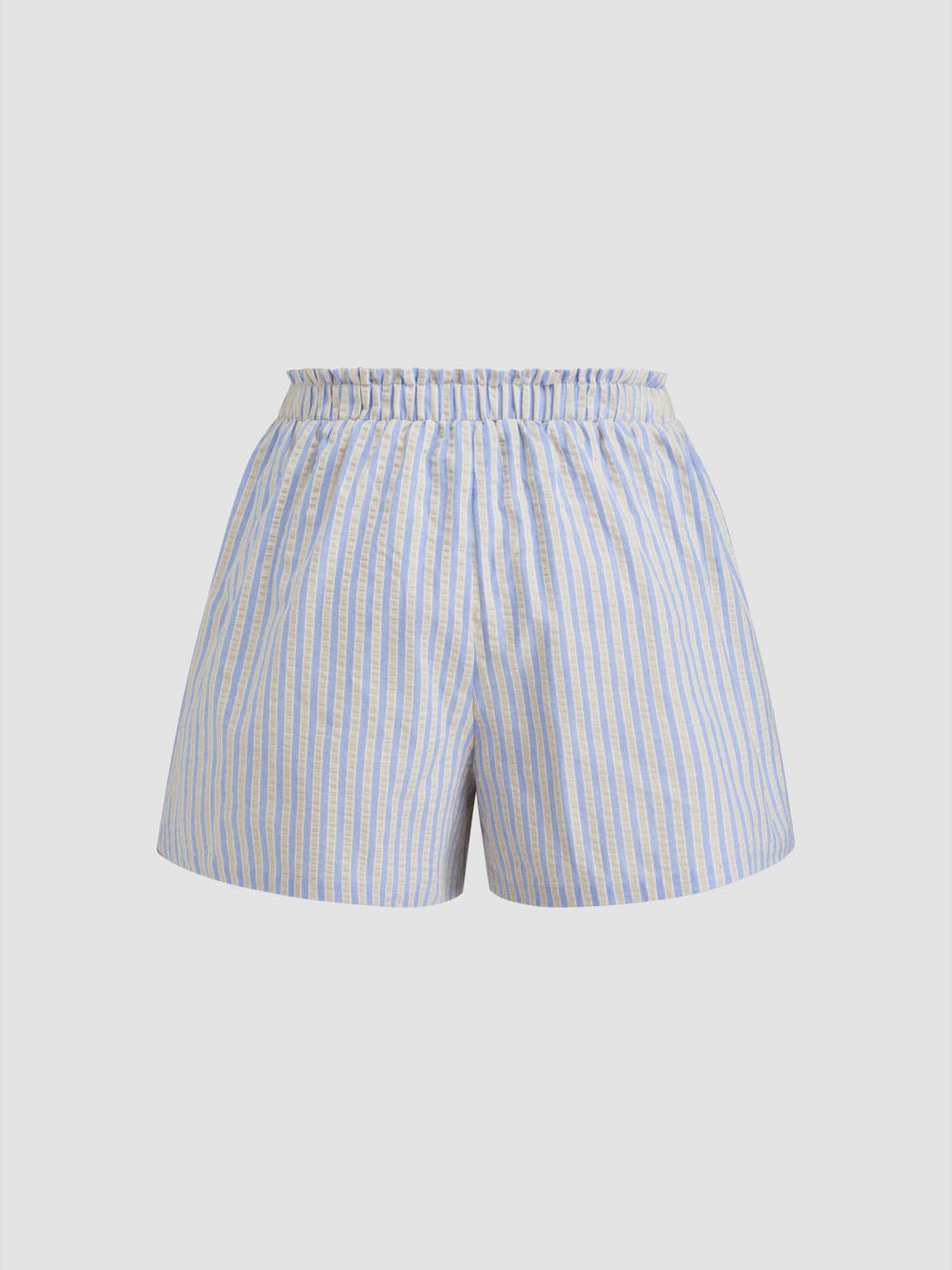 100% Cotton Mid Rise Stripe Drawstring Elastic Waist Shorts Curve & Plus