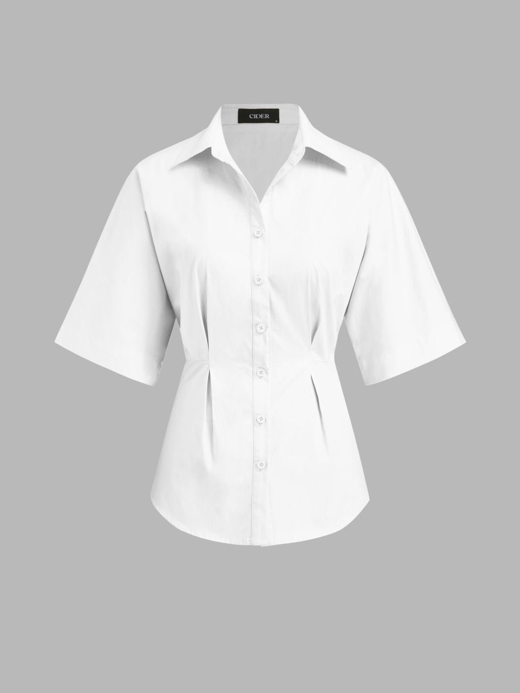 100% Cotton Ruched Cinched Waist Split Shirt