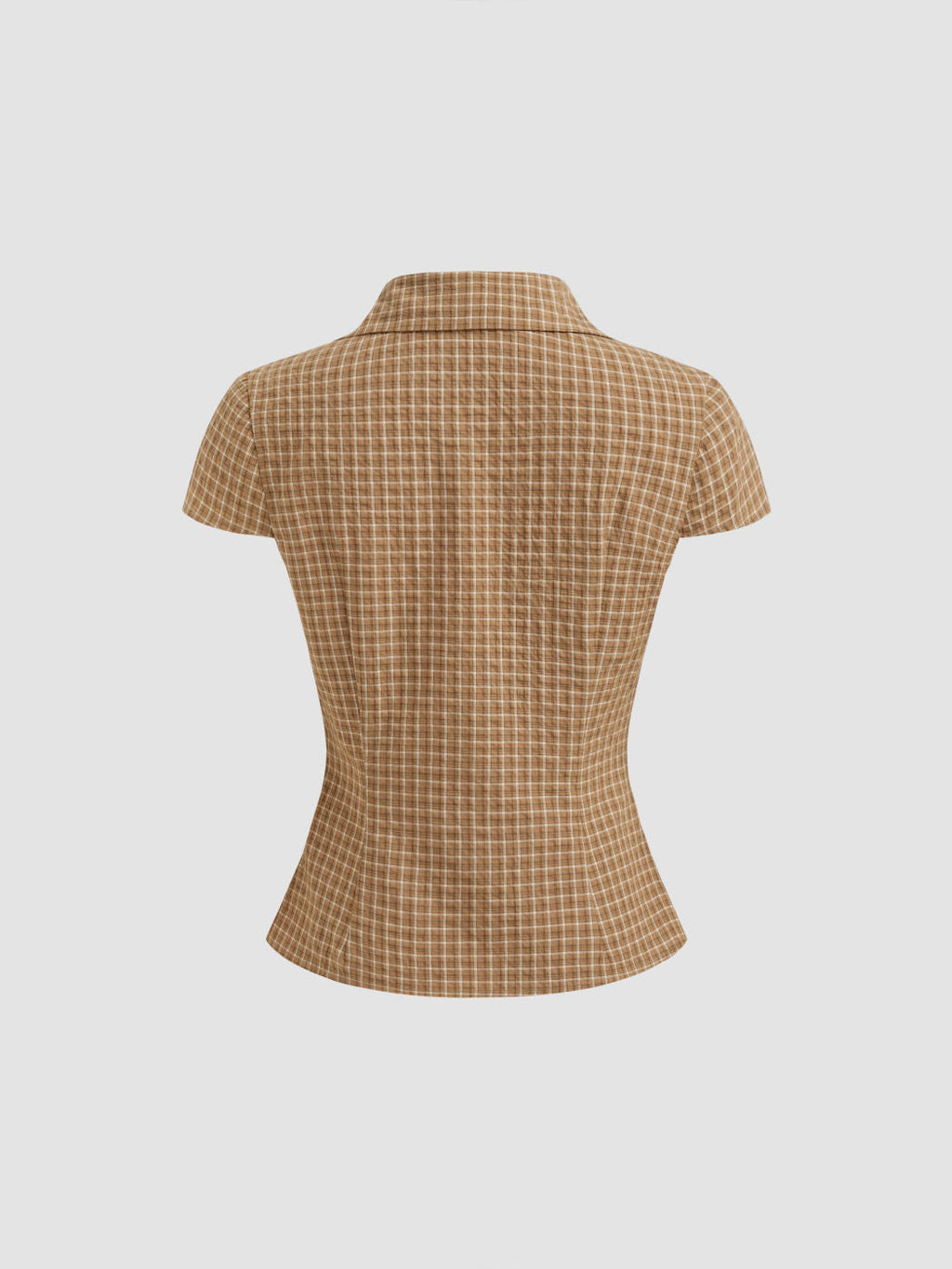 100% Cotton Tartan Short Sleeve Gingham Blouse
