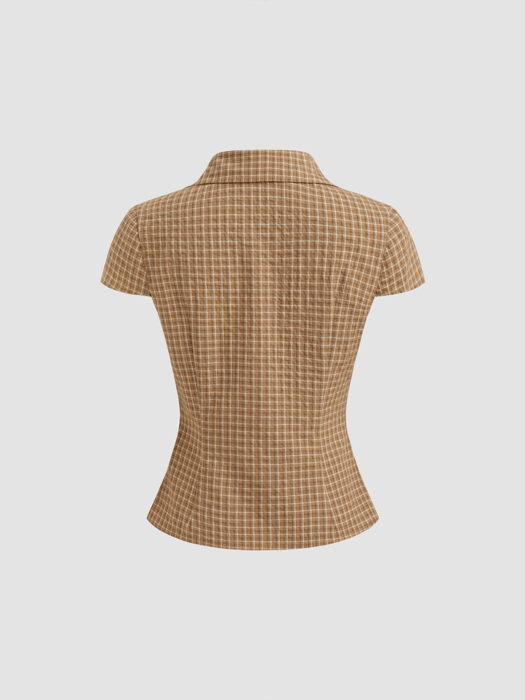 100% Cotton Tartan Short Sleeve Gingham Blouse
