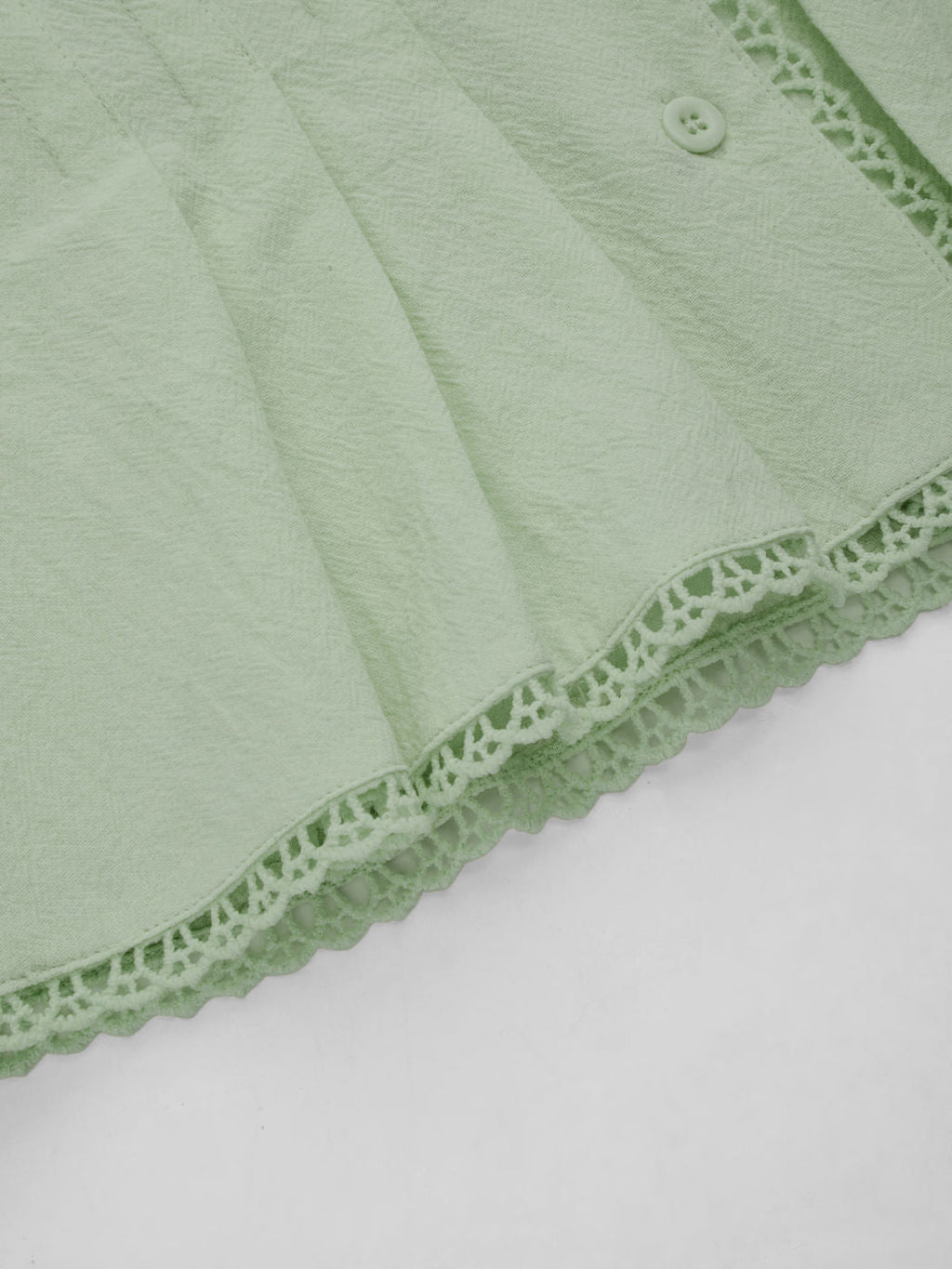 100% Cotton V-neck Ruffle Hem Blouse