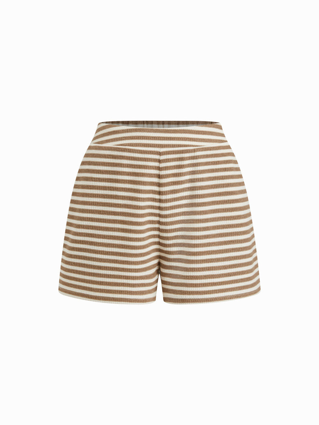 100% Cotton Square Neck Stripe Split Top & Wide Leg Shorts Set