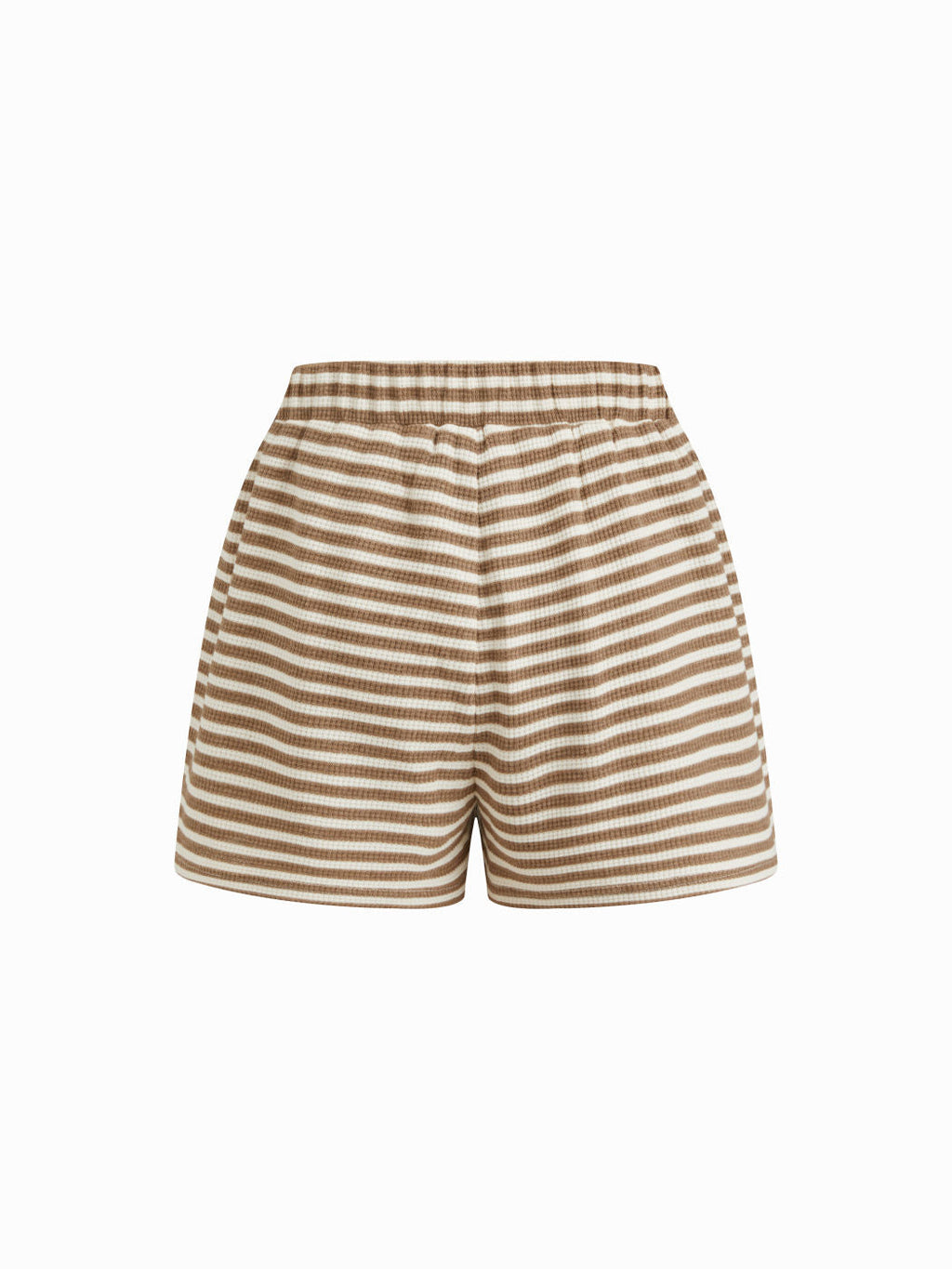 100% Cotton Square Neck Stripe Split Top & Wide Leg Shorts Set