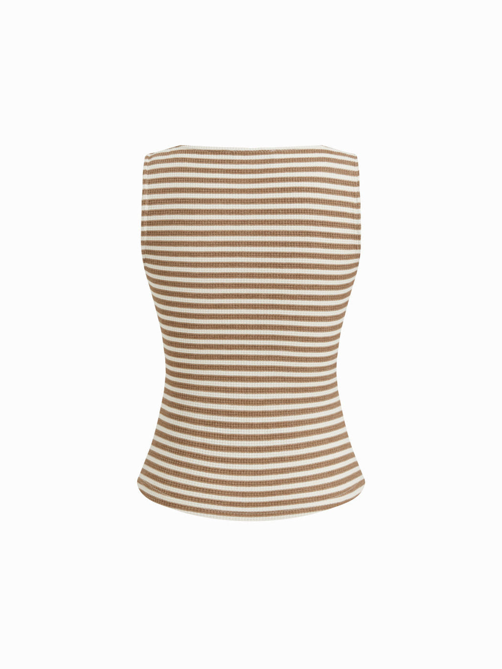 100% Cotton Square Neck Stripe Split Top & Wide Leg Shorts Set