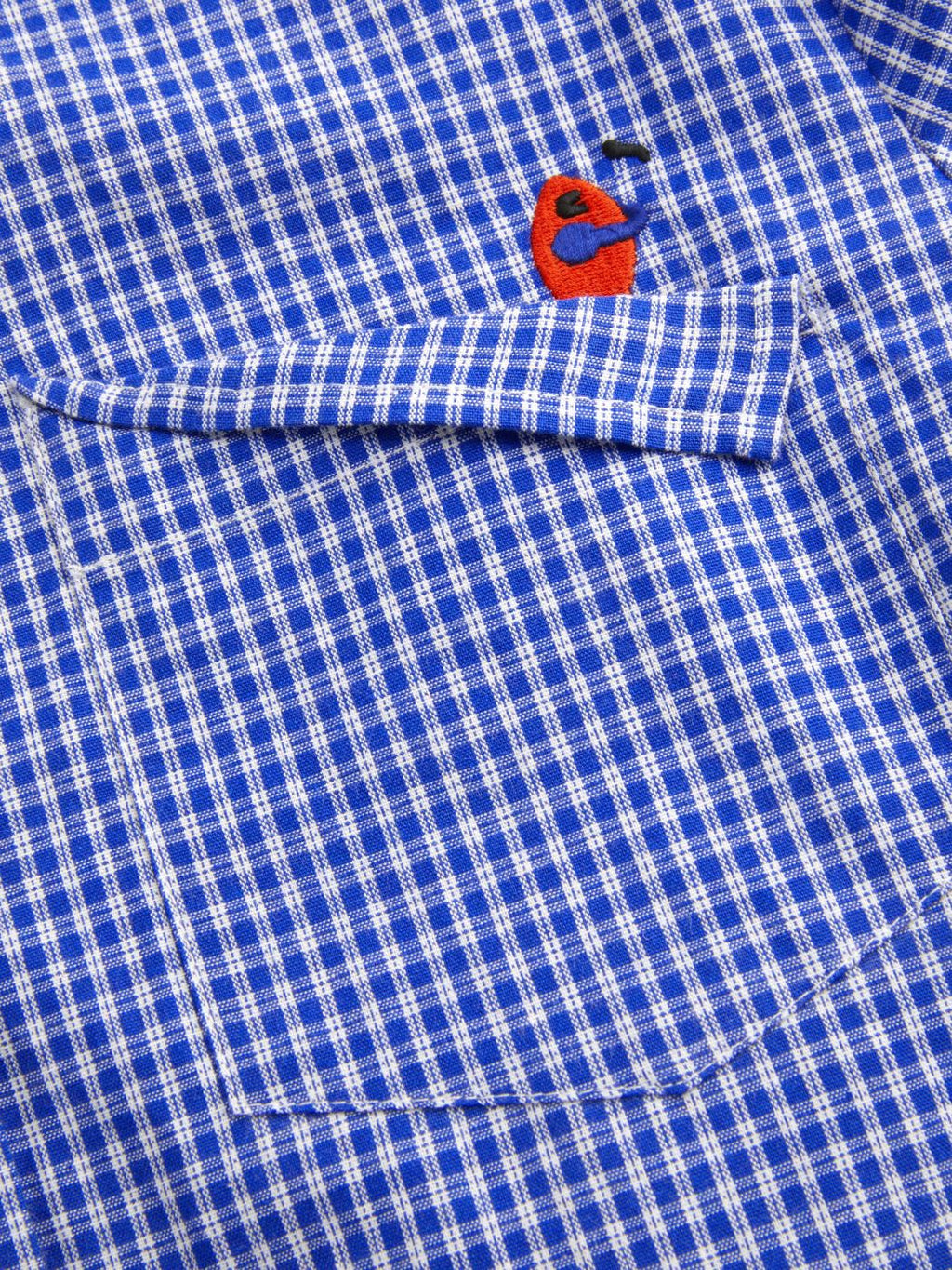 100% Cotton Collar Gingham Embroidery Long Sleeve Oversized Shirt