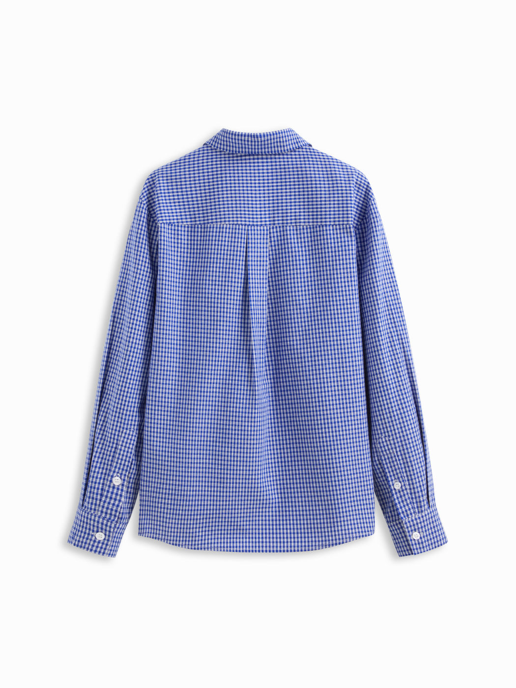 100% Cotton Collar Gingham Embroidery Long Sleeve Oversized Shirt
