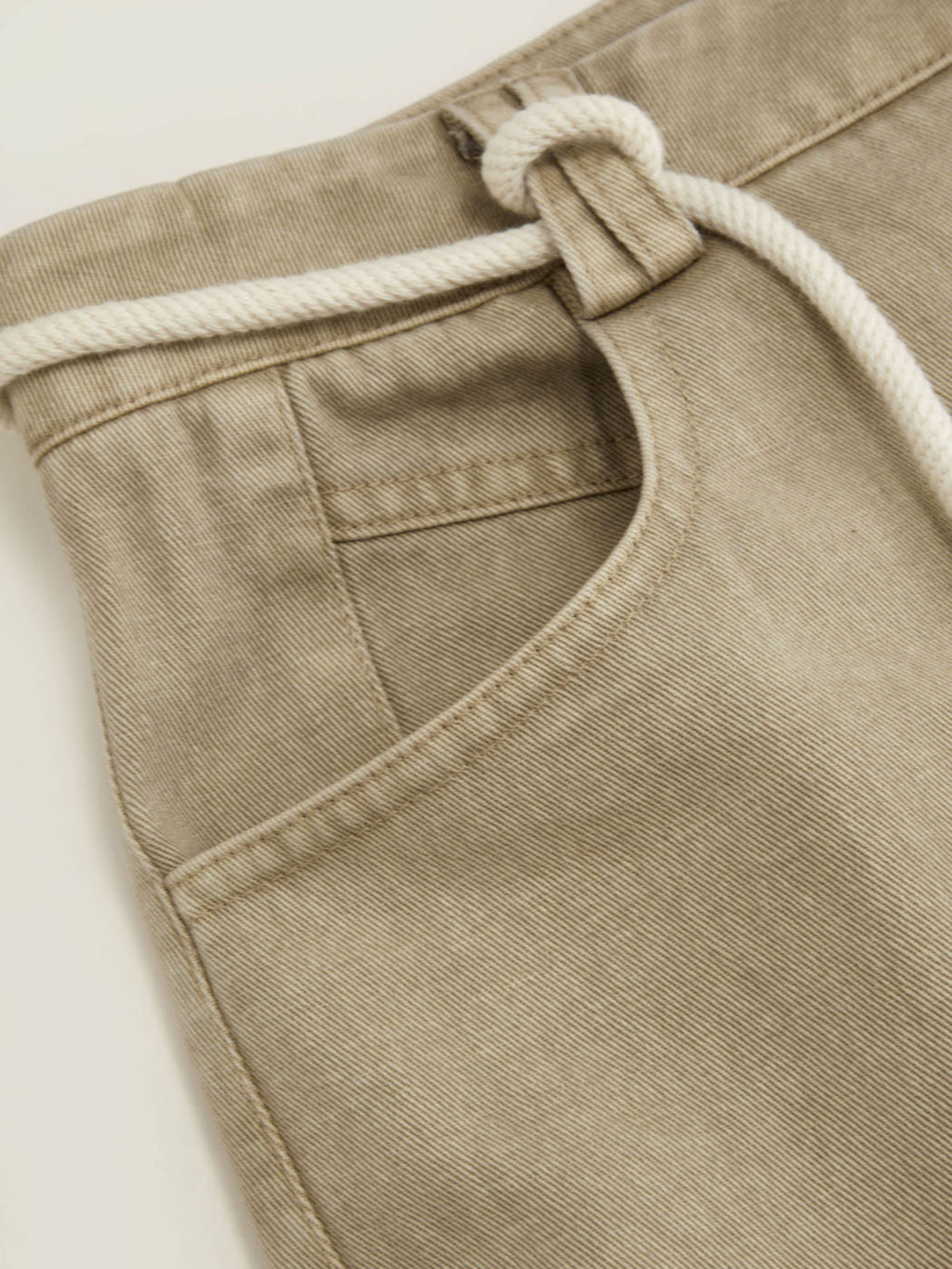 100% Cotton Mid Rise Drawstring Wide Leg Trousers