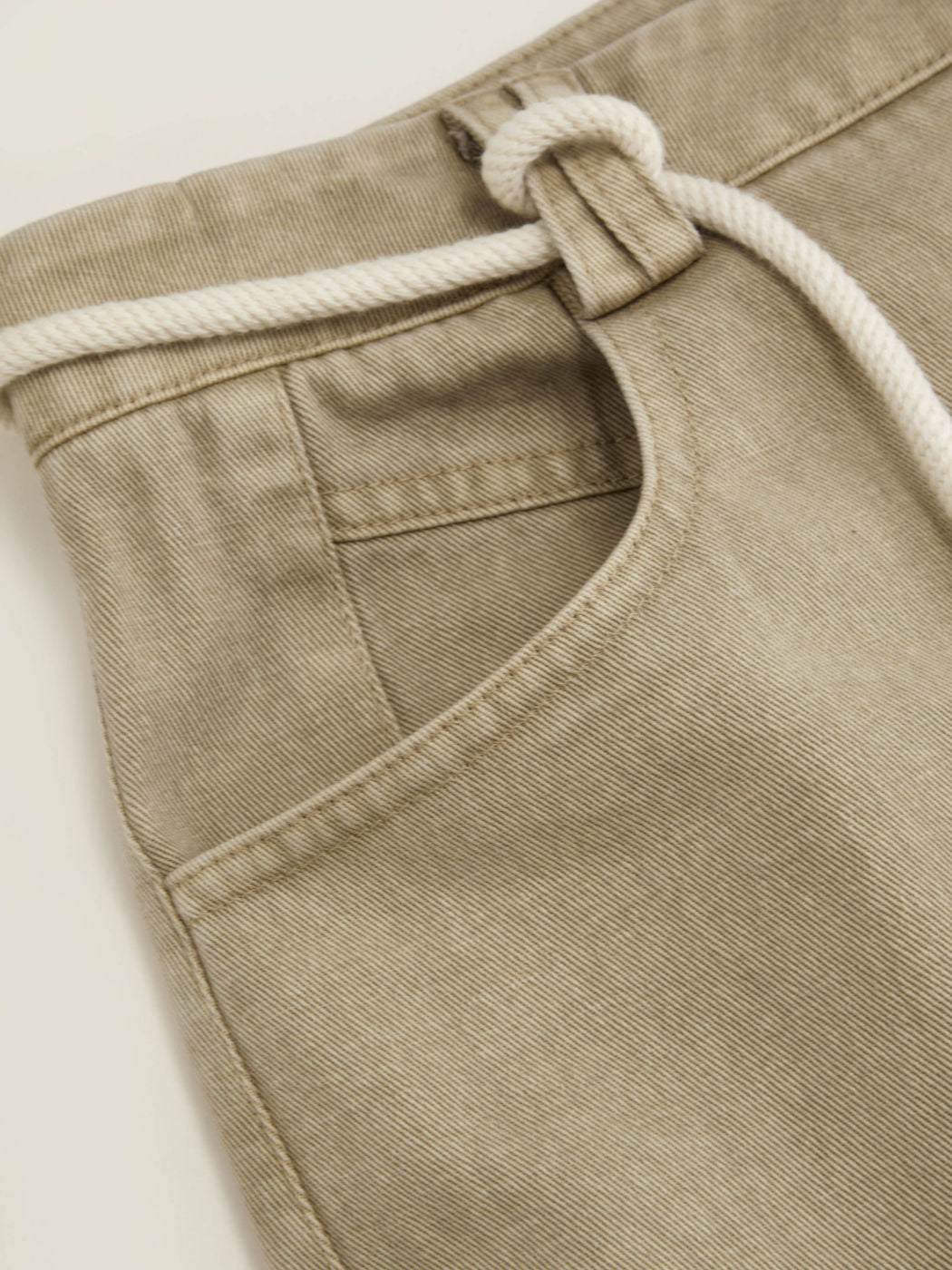 100% Cotton Mid Rise Drawstring Wide Leg Trousers