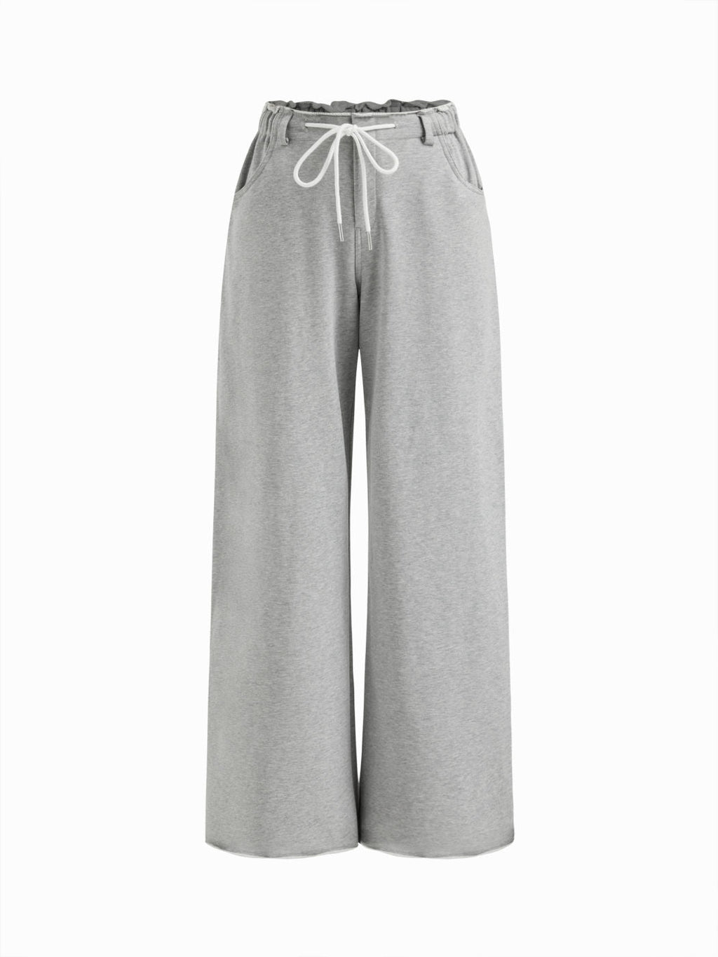 100% Cotton Low Rise Drawstring Pocket Straight Leg Sweatpants