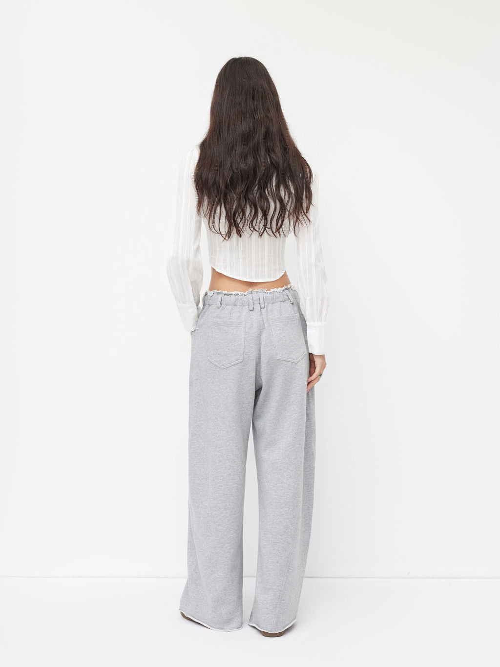 100% Cotton Low Rise Drawstring Pocket Straight Leg Sweatpants
