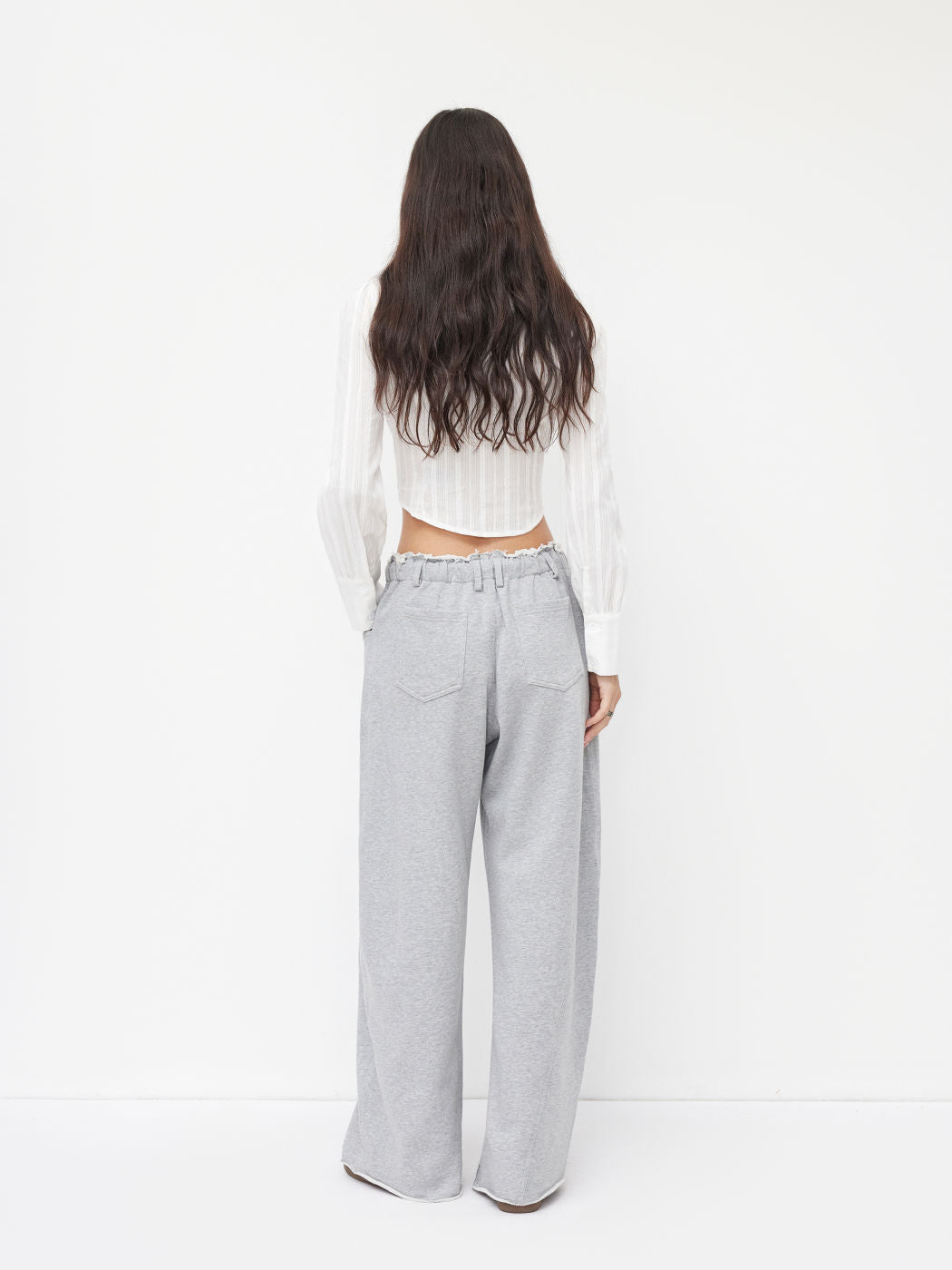 100% Cotton Low Rise Drawstring Pocket Straight Leg Sweatpants