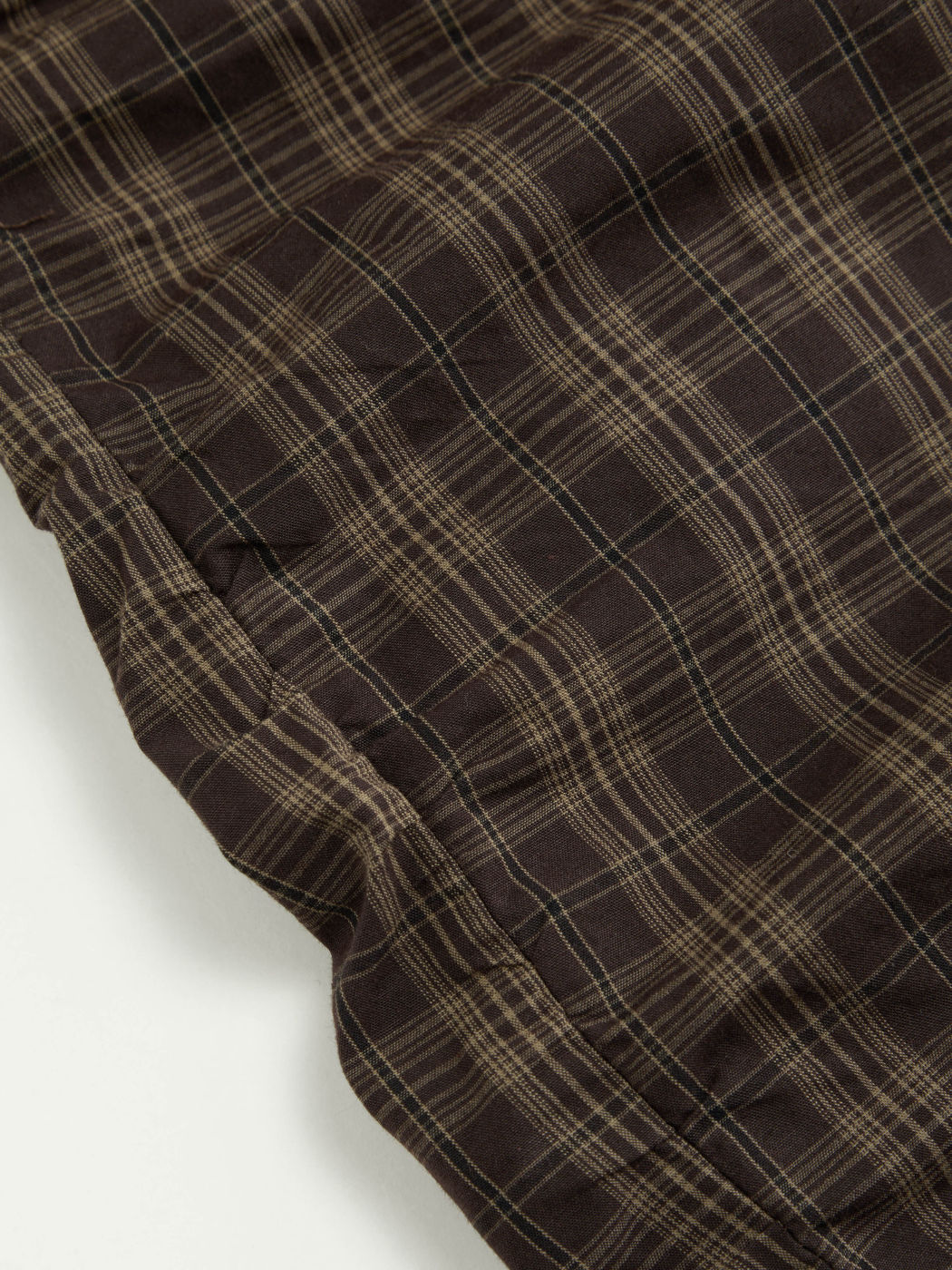 100% Cotton Mid Rise Plaid Ruched Bermuda Shorts