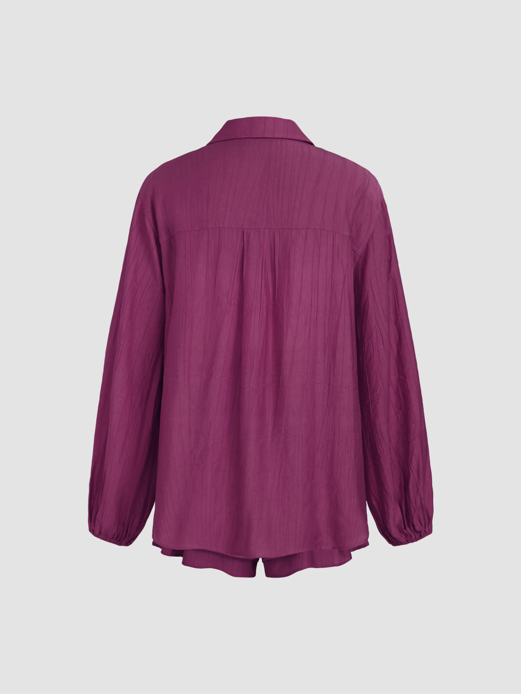 3 Pieces Polo Neck Lantern Sleeve Shirt & Cami Crop Top & Lettuce Trim Layered Shorts Set
