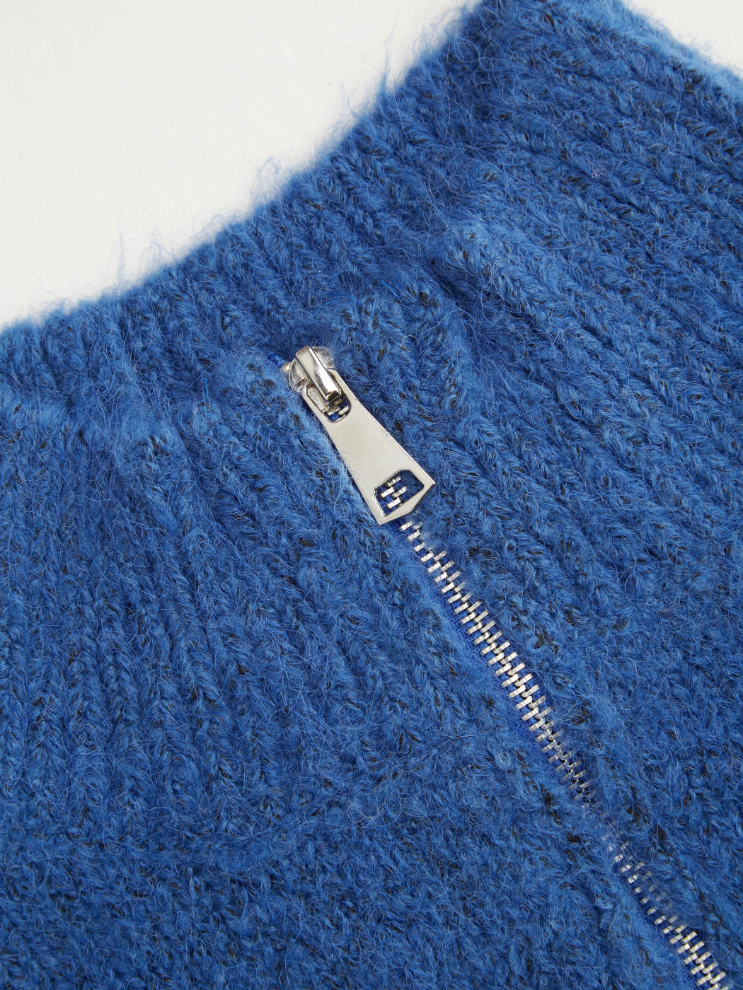 05 Knit Wool-blend Stand Collar Long Sleeve Zip Through Cardigan