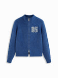 05 Knit Wool-blend Stand Collar Long Sleeve Zip Through Cardigan