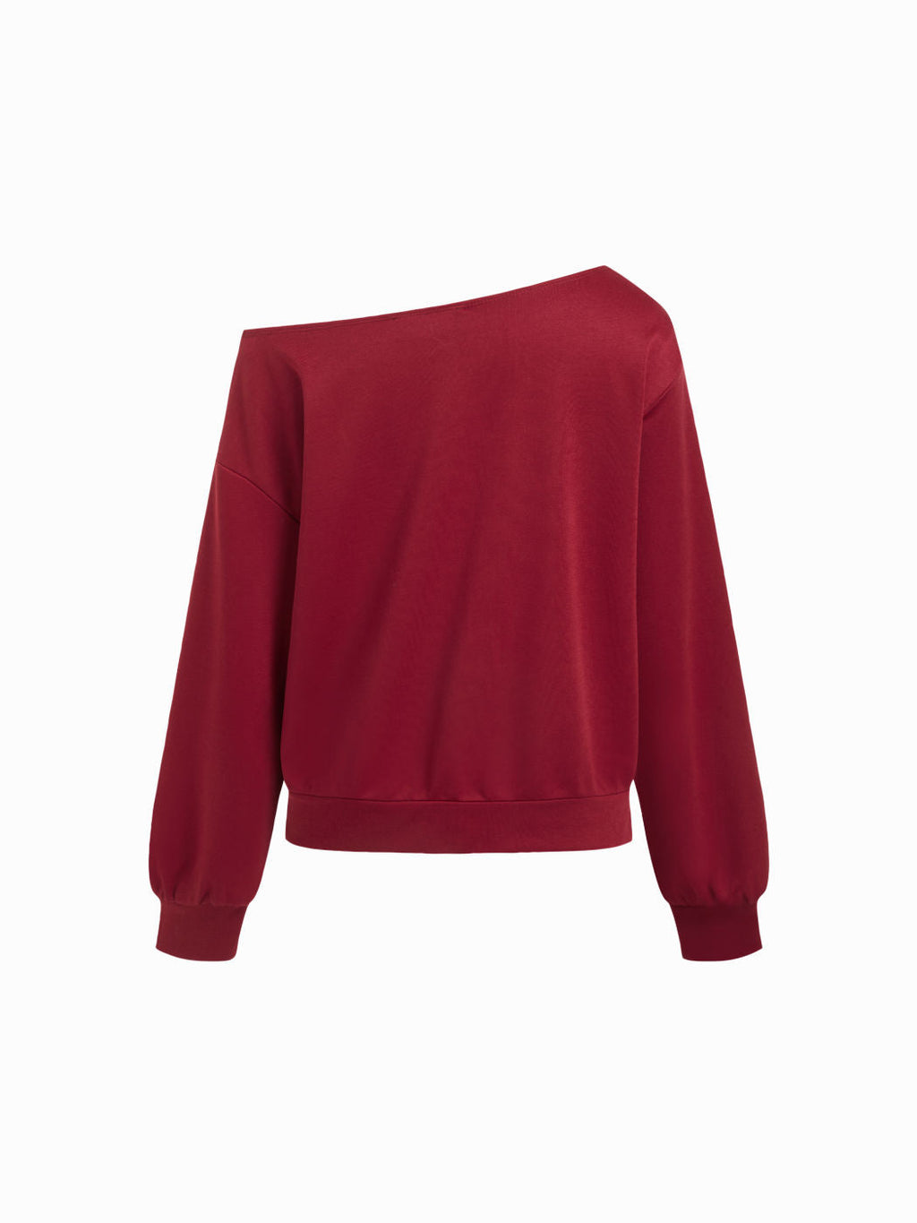 90 Terry Asymmetrical Neck Long Sleeve Sweatshirt