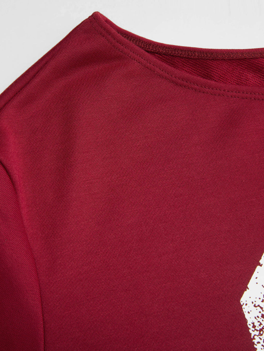 90 Terry Asymmetrical Neck Long Sleeve Sweatshirt