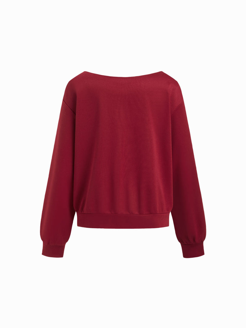 90 Terry Asymmetrical Neck Long Sleeve Sweatshirt