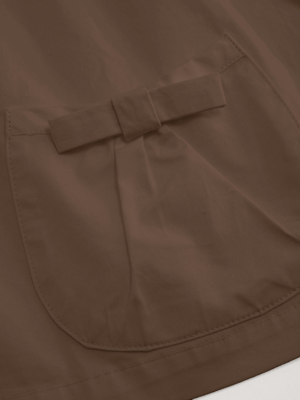 100% Cotton Peter Pan Collar Bowknot Pocket Button Oversized Blouse