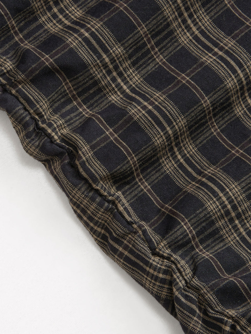 100% Cotton Mid Rise Plaid Ruched Bermuda Shorts