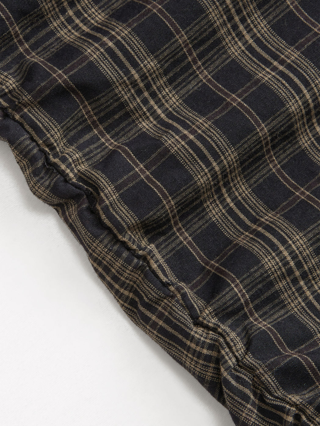 100% Cotton Mid Rise Plaid Ruched Bermuda Shorts