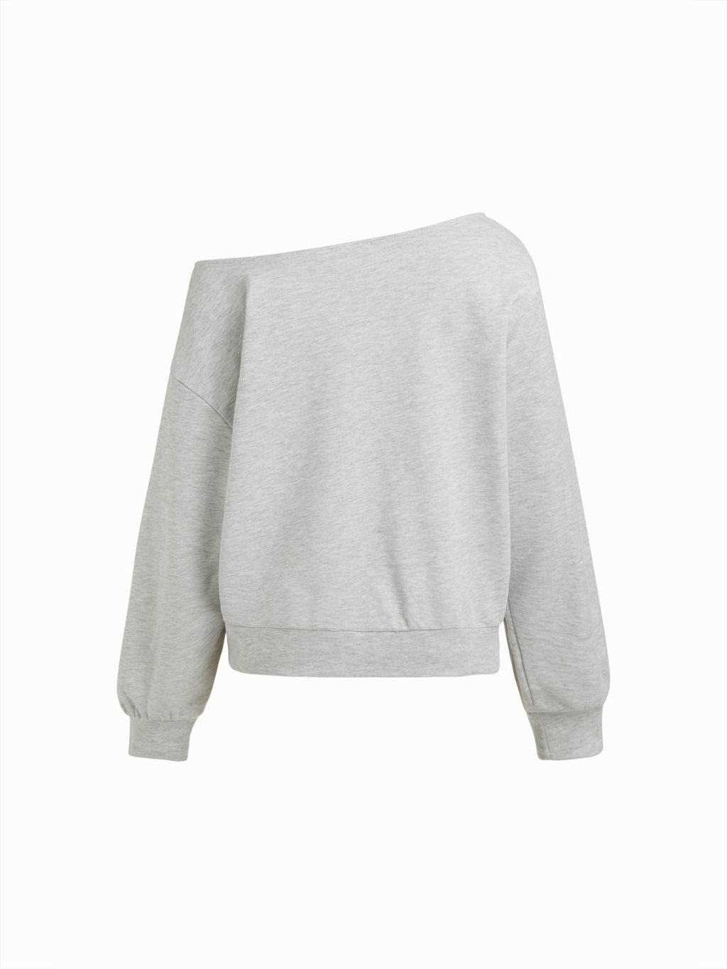 90 Terry Asymmetrical Neck Long Sleeve Sweatshirt